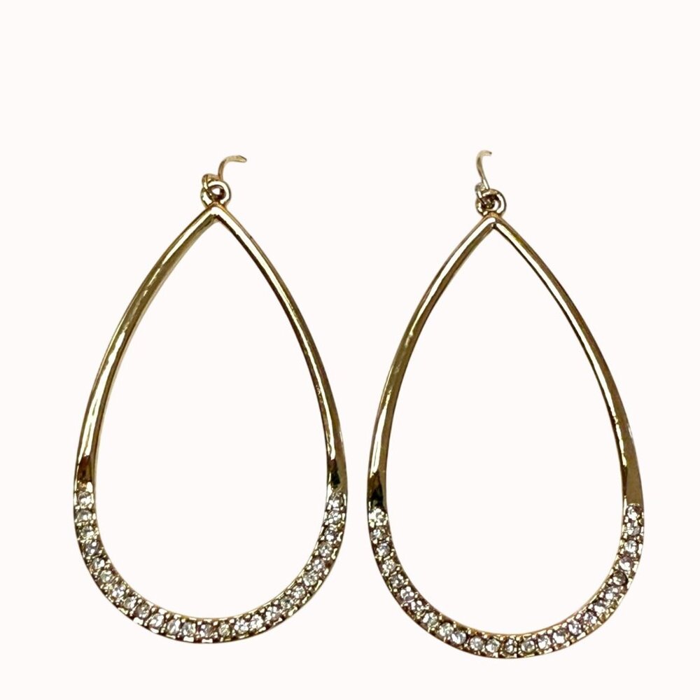 Premier‎ Designs Gold-Tone Teardrop Earrings With Rhinestone Accents